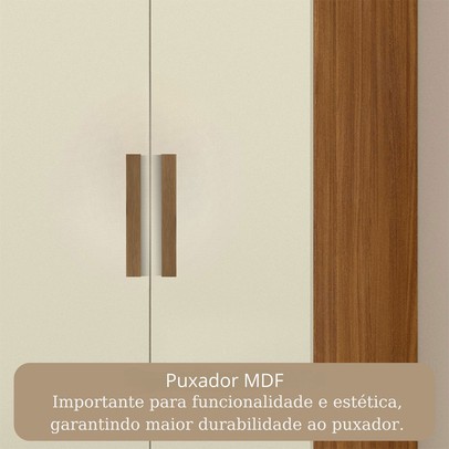 Guarda-Roupa Casal Liberdade 8 Portas 4 Gavetas 100% Mdf Cinamomo/Off White - Pnr Móveis