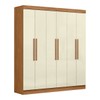 Guarda-Roupa Casal Monte 6 Portas 2 Gavetas 100% Mdf Cinamomo/Off White - Pnr Móveis