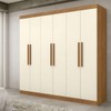 Guarda-Roupa Casal Monte 6 Portas 2 Gavetas 100% Mdf Cinamomo/Off White - Pnr Móveis