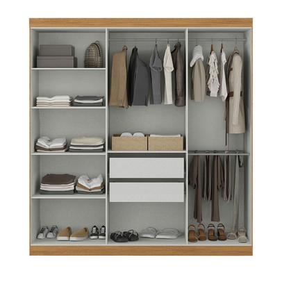 Guarda-Roupa Casal Monte 6 Portas 2 Gavetas 100% Mdf Cinamomo/Off White - Pnr Móveis