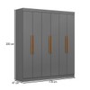 Guarda-Roupa Casal Monte 6 Portas 2 Gavetas 100% Mdf Onix - Pnr Móveis