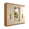 Guarda-Roupa Casal Monte 6 Portas 2 Gavetas 100% Mdf com Espelho Cinamomo/Off White - Pnr Móveis