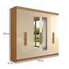 Guarda-Roupa Casal Monte 6 Portas 2 Gavetas 100% Mdf com Espelho Cinamomo/Off White - Pnr Móveis