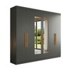 Guarda-Roupa Casal Monte 6 Portas 2 Gavetas 100% Mdf com Espelho Onix - Pnr Móveis
