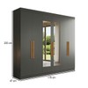 Guarda-Roupa Casal Monte 6 Portas 2 Gavetas 100% Mdf com Espelho Onix - Pnr Móveis