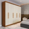 Guarda-Roupa Casal Monte 8 Portas 4 Gavetas 100% Mdf Cinamomo/Off White - Pnr Móveis