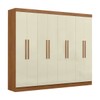 Guarda-Roupa Casal Monte 8 Portas 4 Gavetas 100% Mdf Cinamomo/Off White - Pnr Móveis