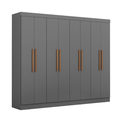 Guarda-Roupa Casal Monte 8 Portas 4 Gavetas 100% Mdf Onix - Pnr Móveis