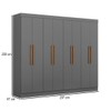Guarda-Roupa Casal Monte 8 Portas 4 Gavetas 100% Mdf Onix - Pnr Móveis