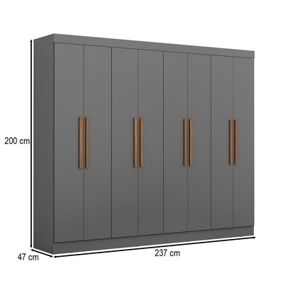 Guarda-Roupa Casal Monte 8 Portas 4 Gavetas 100% Mdf Onix - Pnr Móveis