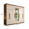 Guarda-Roupa Casal Monte 8 Portas 4 Gavetas 100% Mdf com Espelho Cinamomo/Off White - Pnr Móveis
