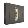 Guarda-Roupa Casal Monte 8 Portas 4 Gavetas 100% Mdf com Espelho Onix - Pnr Móveis