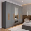 Guarda-Roupa Casal Monte 8 Portas 4 Gavetas 100% Mdf com Espelho Onix - Pnr Móveis