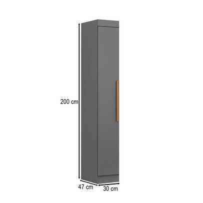 Guarda-Roupa Modulado Cecília 1 Porta Onix - Pnr Móveis