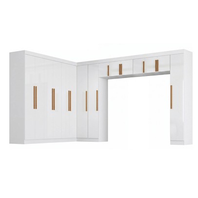 Guarda-Roupa Modulado Cecília 15 Portas 2 Gavetas Branco - Pnr Móveis