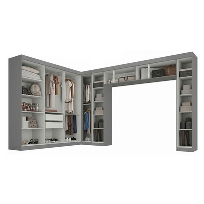 Guarda-Roupa Modulado Cecília 15 Portas 2 Gavetas com Espelho Onix - Pnr Móveis