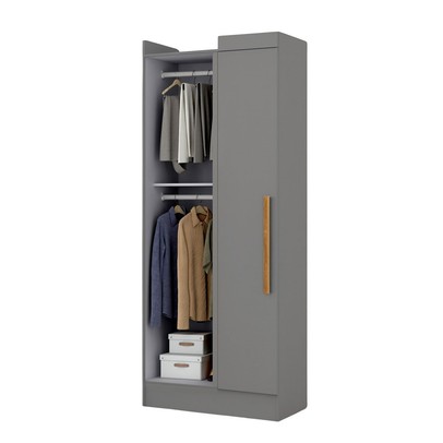 Guarda-Roupa Solteiro Modulado Cecília 1 Porta Onix - Pnr Móveis