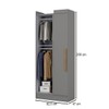 Guarda-Roupa Solteiro Modulado Cecília 1 Porta Onix - Pnr Móveis