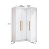 Guarda-Roupa Solteiro Modulado Cecília 3 Portas Branco - Pnr Móveis
