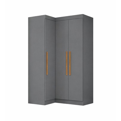 Guarda-Roupa Solteiro Modulado Cecília 3 Portas Onix - Pnr Móveis