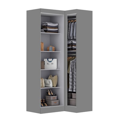 Guarda-Roupa Solteiro Modulado Cecília 3 Portas Onix - Pnr Móveis