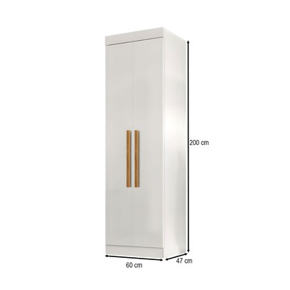 Guarda-Roupa Solteiro Cecília 2 Portas Branco - Pnr Móveis