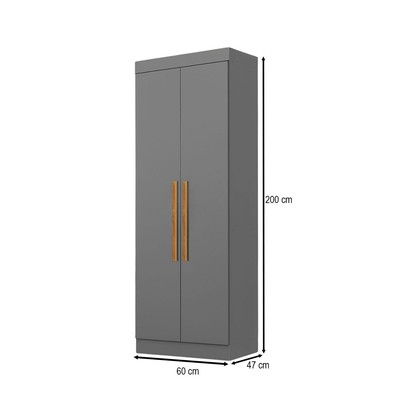 Guarda-Roupa Solteiro Cecília 2 Portas Onix - Pnr Móveis