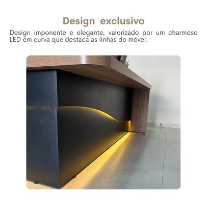 Mesa para Escritório Tamburato Supreme Ld Nogal/Preto - Artany