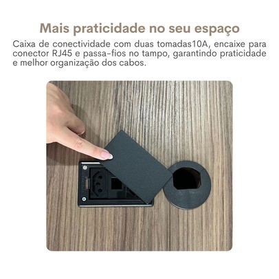 Mesa para Escritório Tamburato Supreme Ld Nogal/Preto - Artany