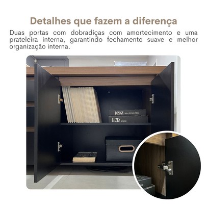 Mesa para Escritório Tamburato Supreme Ld Nogal/Preto - Artany