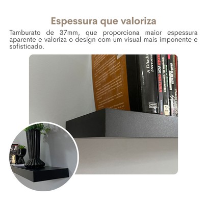 Prateleira Tamburato 89,5 Cm Preto - Artany Movéis
