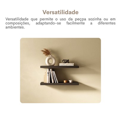 Prateleira Tamburato 66,8 Cm Preto - Artany Movéis
