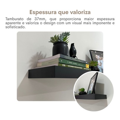 Prateleira Tamburato 66,8 Cm Preto - Artany Movéis