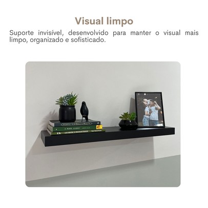 Prateleira Tamburato 66,8 Cm Preto - Artany Movéis