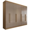 Guarda-Roupa Casal Ele e Ela 8 Portas 4 Gavetas 8 Prateleiras Cappuccino/Off White - Panorama Móveis