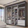 Guarda-Roupa Casal Circle 3 Portas 6 Gavetas com Espelho Preto - Panorama Móveis