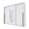 Guarda-Roupa Casal Circle 3 Portas 6 Gavetas com Espelho Branco - Panorama Móveis