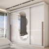 Guarda-Roupa Casal Circle 3 Portas 6 Gavetas com Espelho Branco - Panorama Móveis
