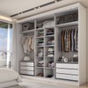Guarda-Roupa Casal Circle 3 Portas 6 Gavetas com Espelho Branco - Panorama Móveis