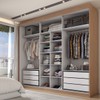 Guarda-Roupa Casal Circle 3 Portas 6 Gavetas com Espelho Cinamomo/Off White - Panorama Móveis