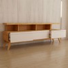 Rack para TV Até 72 Polegadas Cronos 3 Gavetas Nature/Off White - Panorama Móveis