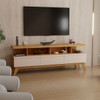 Rack para TV Até 72 Polegadas Cronos 3 Gavetas Nature/Off White - Panorama Móveis