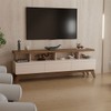 Rack para TV Até 72 Polegadas Cronos 3 Gavetas Off White/Freijo - Panorama Móveis