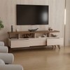 Rack para TV Até 72 Polegadas Cronos 3 Gavetas Off White/Freijo - Panorama Móveis