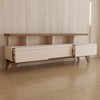 Rack para TV Até 72 Polegadas Cronos 3 Gavetas Off White/Freijo - Panorama Móveis