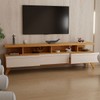 Rack para TV Até 86 Polegadas Cronos 3 Gavetas Nature/Off White - Panorama Móveis