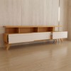 Rack para TV Até 86 Polegadas Cronos 3 Gavetas Nature/Off White - Panorama Móveis
