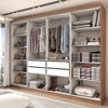 Guarda-Roupa Casal King 8 Portas 4 Gavetas 100% Mdf Cinamomo/Off White - Panorama Móveis