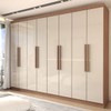 Guarda-Roupa Casal King 8 Portas 4 Gavetas 100% Mdf Cinamomo/Off White - Panorama Móveis