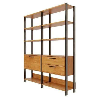 Estante para Livros Lume 1 Porta 2 Gavetas 100% Mdf Freijó/Preto Fosco - Panorama Móveis
